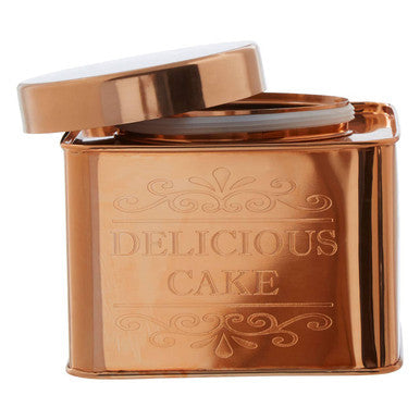 Square Copper Finish Cake Canister | Chai