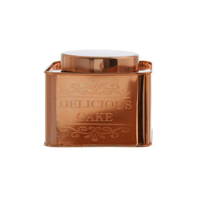 Square Copper Finish Cake Canister | Chai