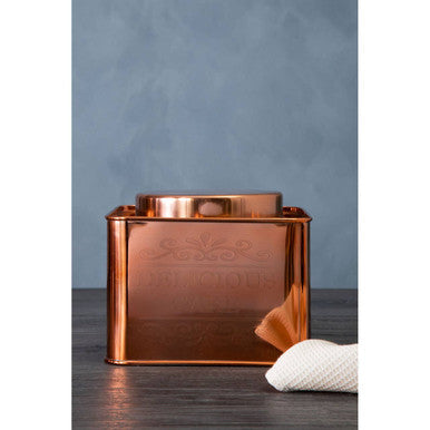 Square Copper Finish Cake Canister | Chai