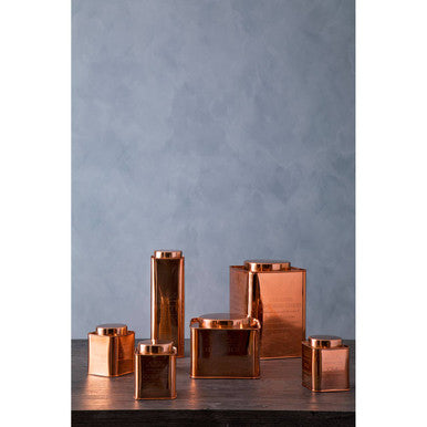 Square Copper Finish Cake Canister | Chai
