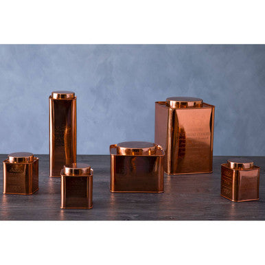 Square Copper Finish Cookies Canister | Chai
