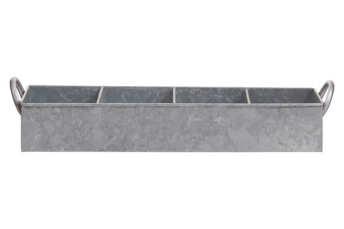 4 Compartment Galvanised Steel Rectangular Tray | Drummond
