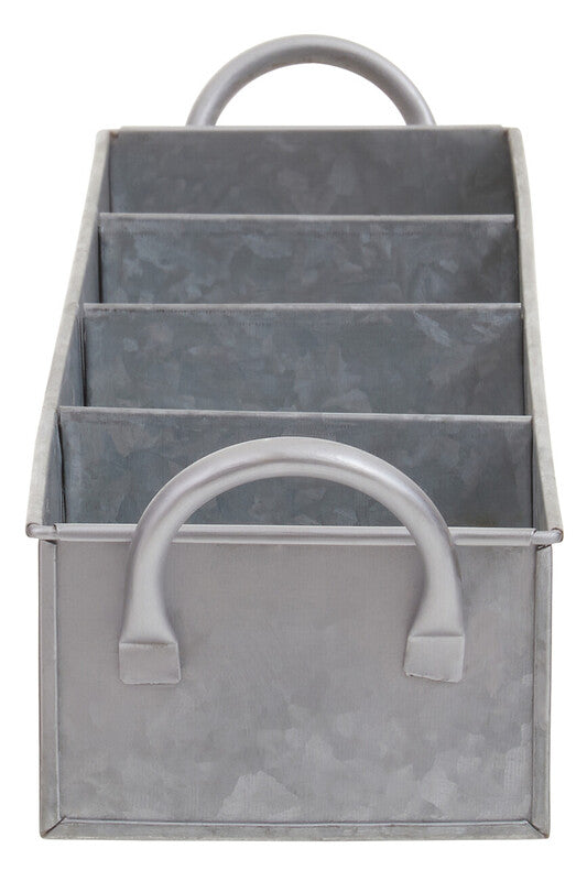 4 Compartment Galvanised Steel Rectangular Tray | Drummond