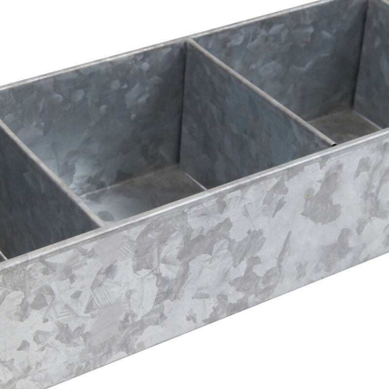4 Compartment Galvanised Steel Rectangular Tray | Drummond