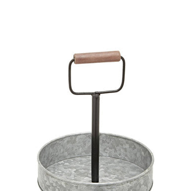 Two Tier Galvanised Steel Cake Stand with Handle | Drummond