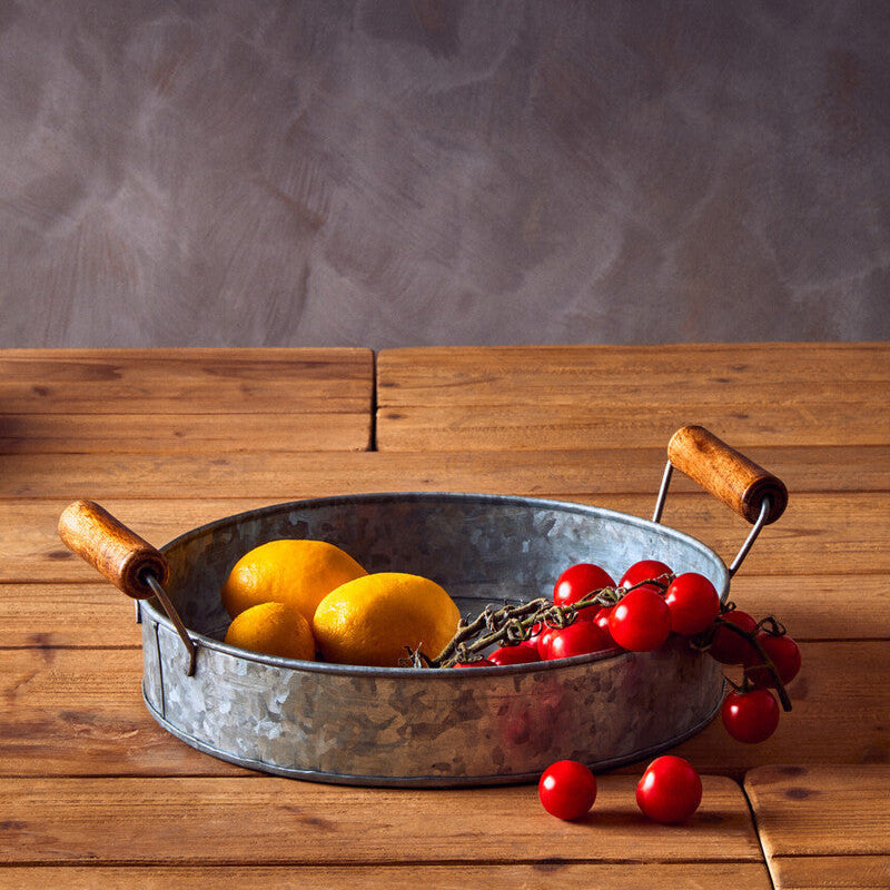 Set of Three Round Galvanised Steel Trays | Drummond