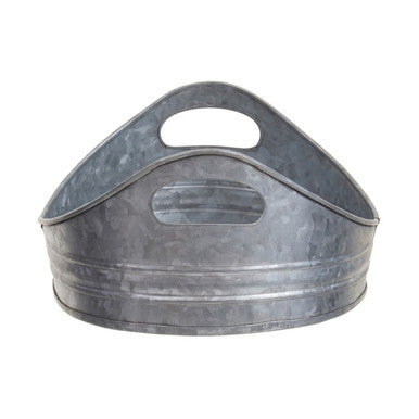 Set of Two Galvanised Steel Oval Trays | Drummond