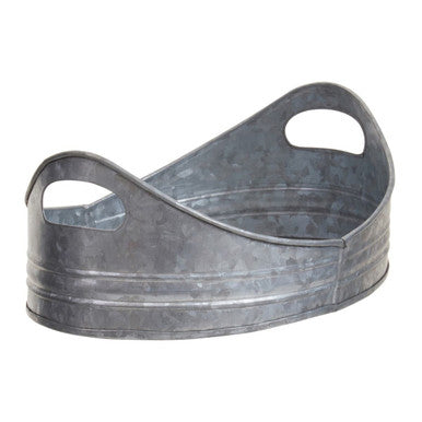 Set of Two Galvanised Steel Oval Trays | Drummond