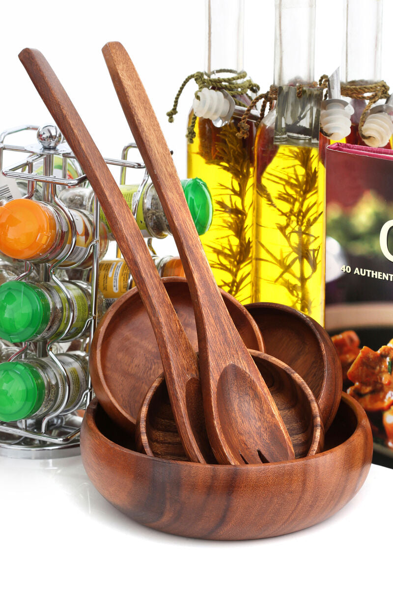 Acacia 7 Piece Salad Serving Set | Kora
