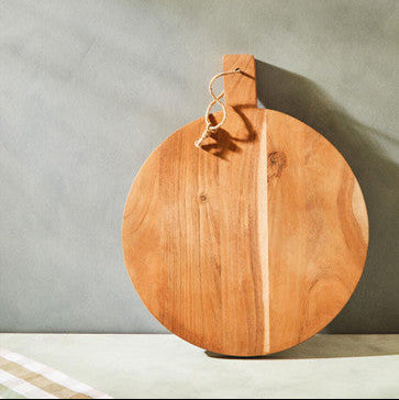 Acacia Wood Large Round Chopping and Serving Board Natural Finish | Socorro