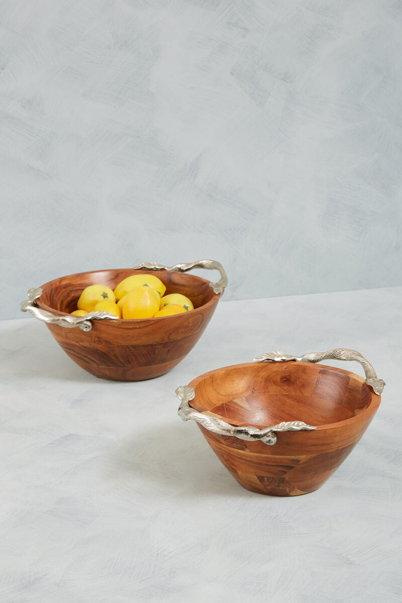 Acacia Wood Large Round Bowl | Vine