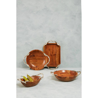 Acacia Wood Small Oval Bowl | Vine