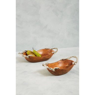 Acacia Wood Small Oval Bowl | Vine