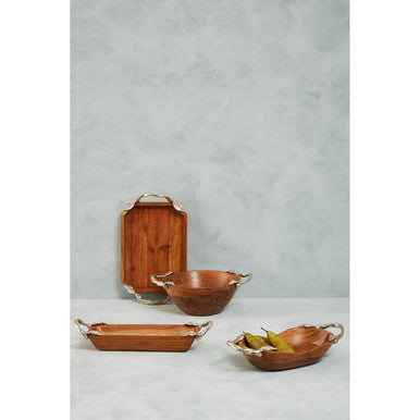 Acacia Wood Large Oval Bowl | Vine