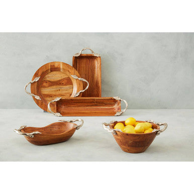Acacia Wood Large Oval Bowl | Vine