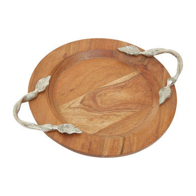 Acacia Wood Small Round Tray | Vine