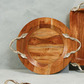 Acacia Wood Small Round Tray | Vine