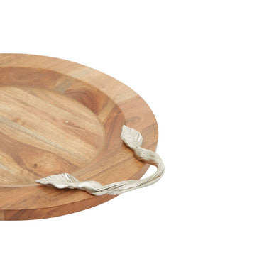 Large Acacia Wood Round Tray | Vine