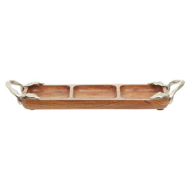 Acacia Wood 3 Section Serving Dish | Vine