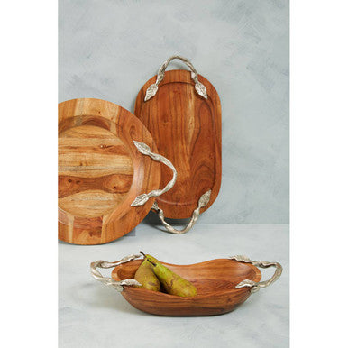 Acacia Wood Oval Serving Tray | Vine