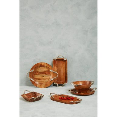 Acacia Wood Medium Round Bowl | Vine