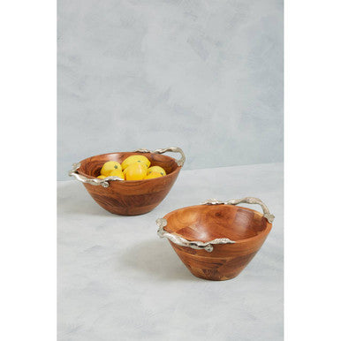 Acacia Wood Medium Round Bowl | Vine