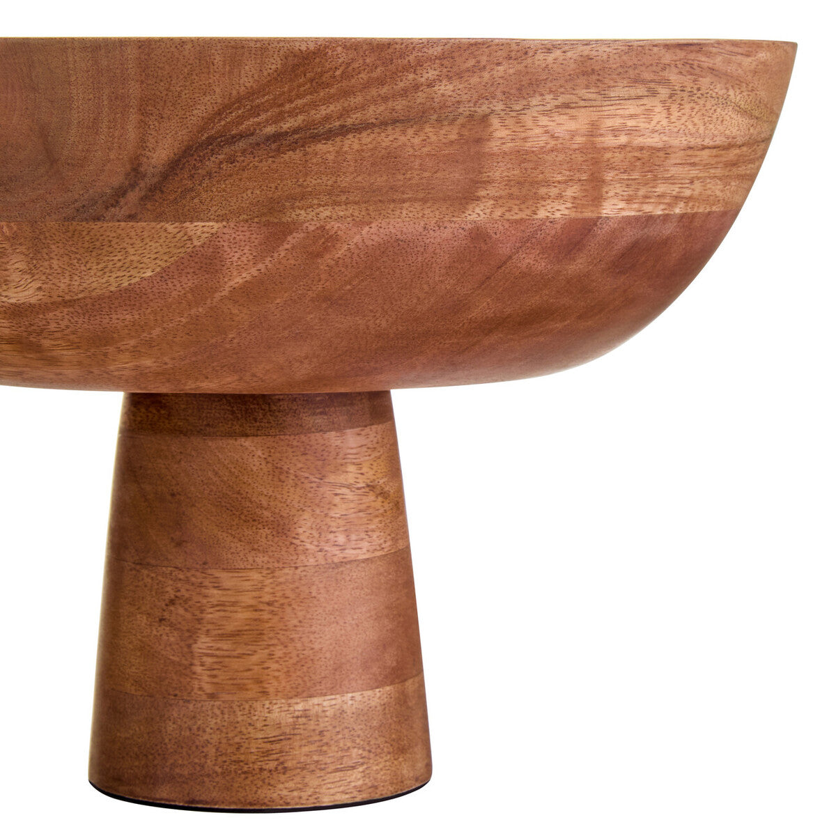 Mango Wood Serving or Fruit Bowl with Pedestal Base | Kara