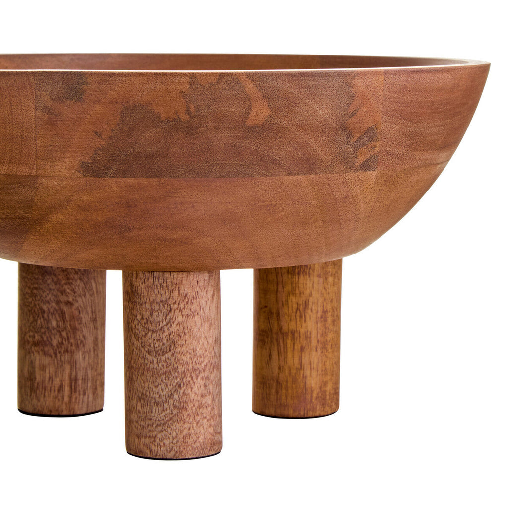 Mango Wood Serving or Fruit Bowl with Footed Base | Kara