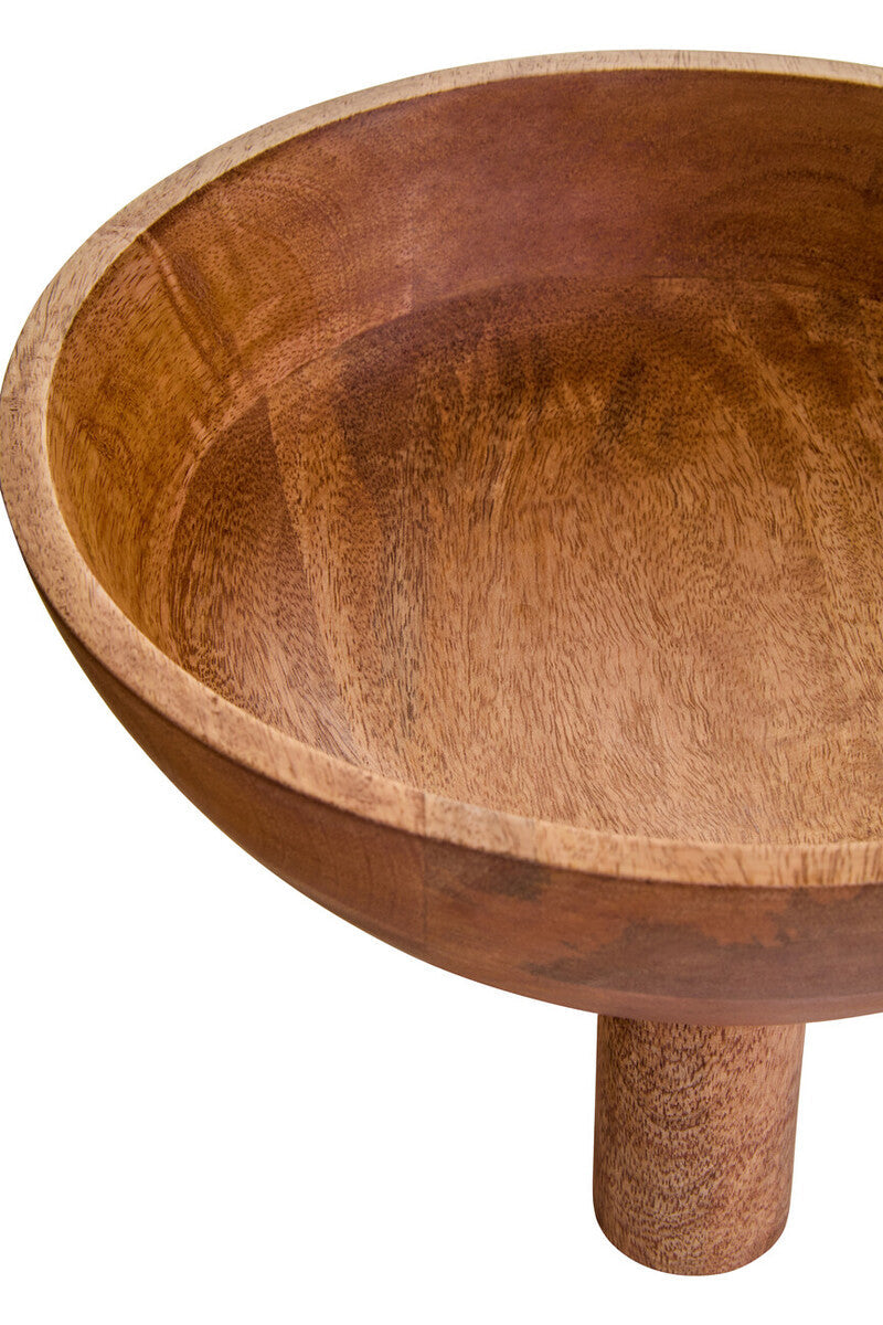 Mango Wood Serving or Fruit Bowl with Footed Base | Kara