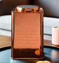 Square Copper Finish Cookies Canister | Chai
