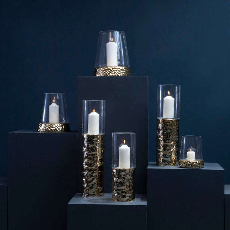 Small Gold Hurricane Candle Holder | Martele