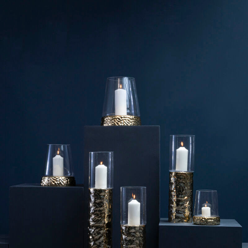 Large Hurricane Gold Candle Holder | Martele