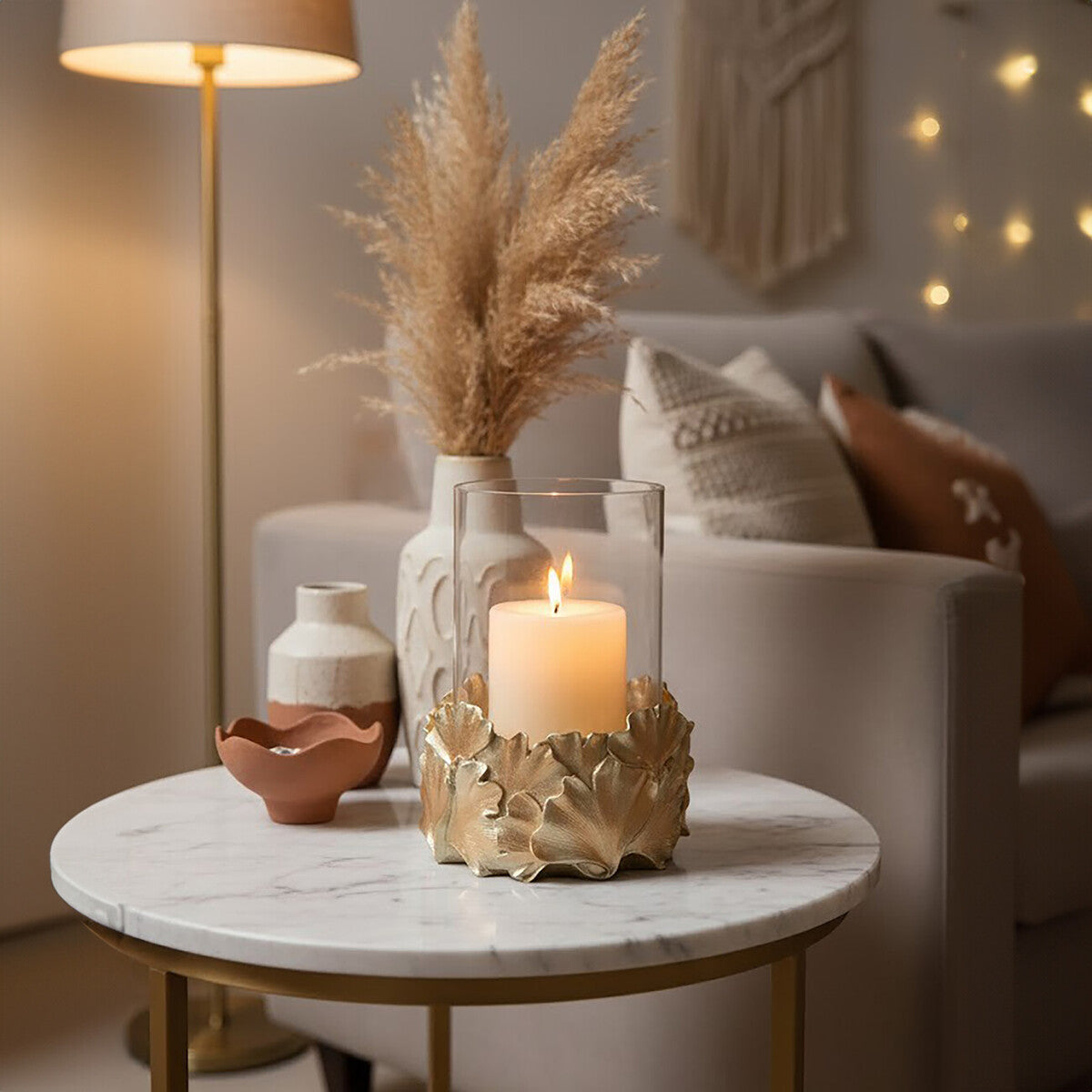Ginkgo Candle Holder | Boho