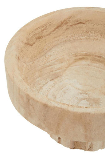 Arlo Natural Engraved Wood Decorative Bowl
