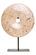 Small Natural Speckled Marble Round Dia 20cm Disc Sculpture | Zoro