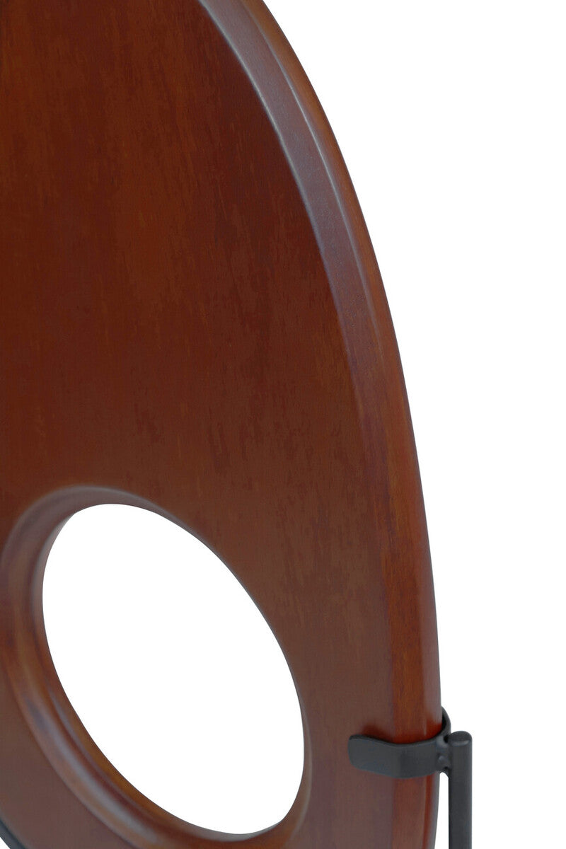 Natural Wood Vertical Sculpture with Travertine Base | Westo