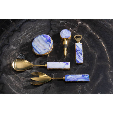 Blue and Gold Candle Holder | Bowerbird Agata