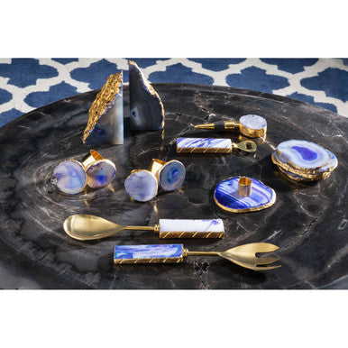 Blue and Gold Candle Holder | Bowerbird Agata