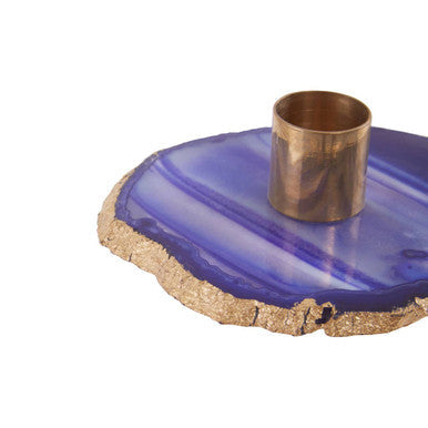 Blue and Gold Candle Holder | Bowerbird Agata
