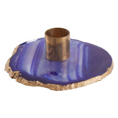 Blue and Gold Candle Holder | Bowerbird Agata