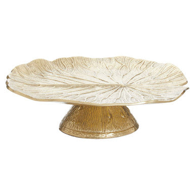 Gold Finish Lotus Leaf Cake Stand | Salma