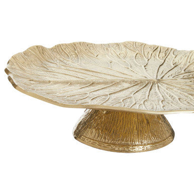 Gold Finish Lotus Leaf Cake Stand | Salma