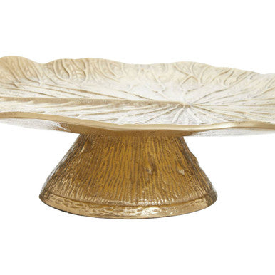 Gold Finish Lotus Leaf Cake Stand | Salma