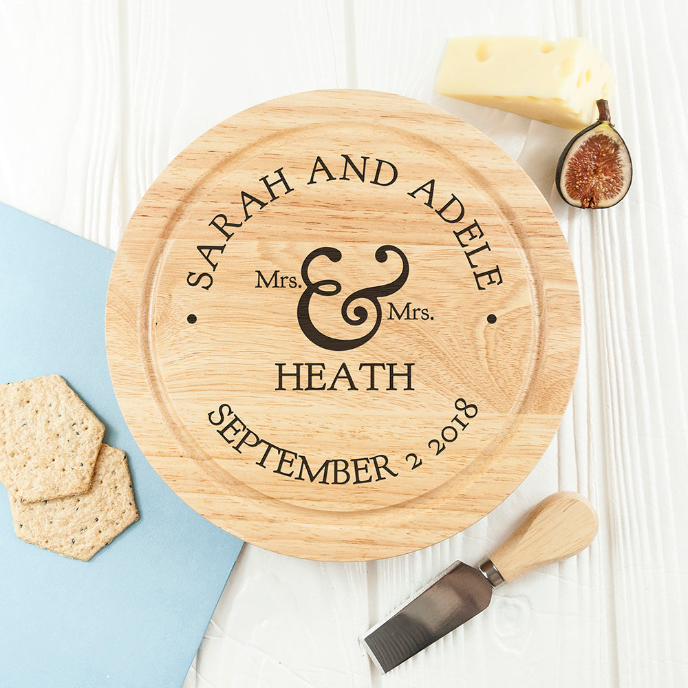 Personalised Couple's Classic Cheese Board Set
