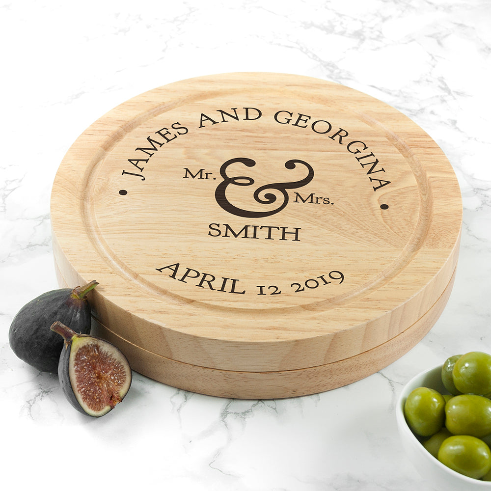 Personalised Couple's Classic Cheese Board Set