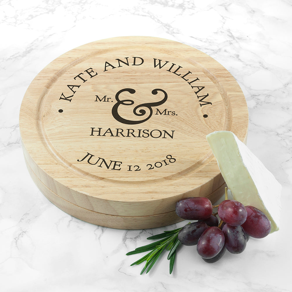 Personalised Couple's Classic Cheese Board Set