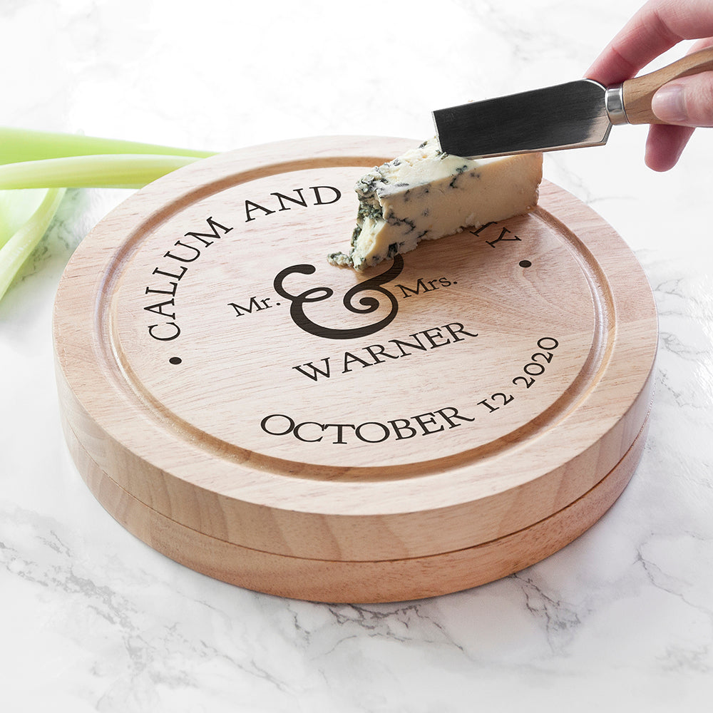 Personalised Couple's Classic Cheese Board Set